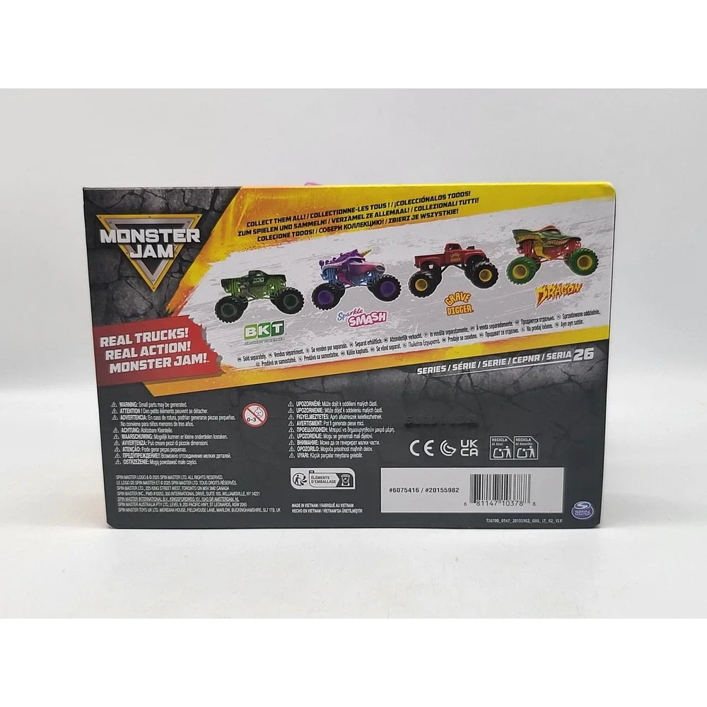 Monster Jam Sparkle‎ Smash 1:24 Diecast Monster Truck Unicorn Series 26 New